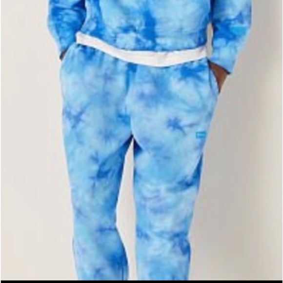 Vs pink high waist campus jogger fleece crew sweatshirt skyline blue tie dye - Picture 14 of 15